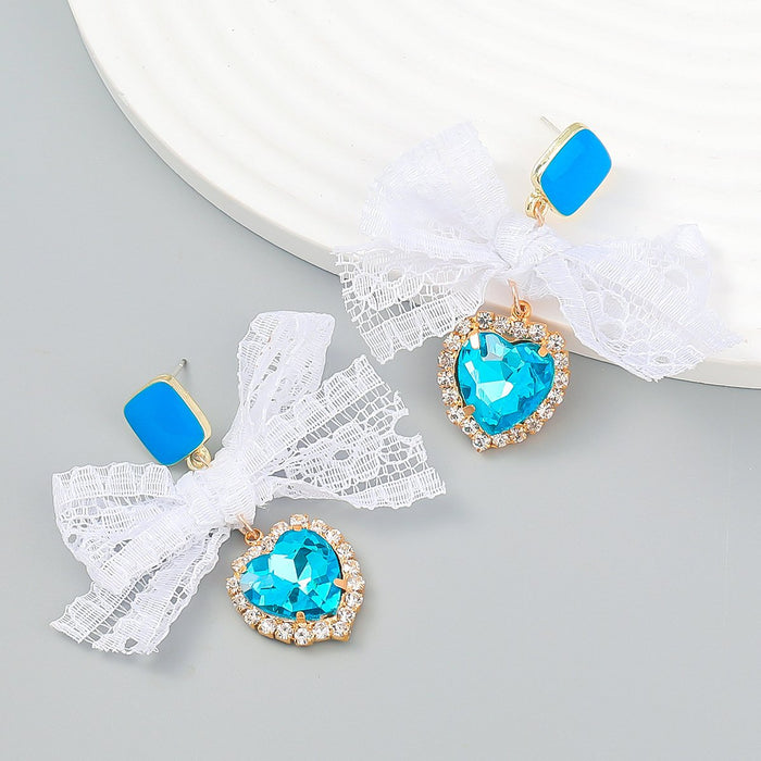 Love Bow Multi-layer Lace Hand Woven Earrings
