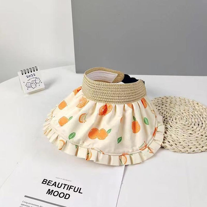 Summer Fashion Pleated Edge Foldable Children's Empty Top Hat