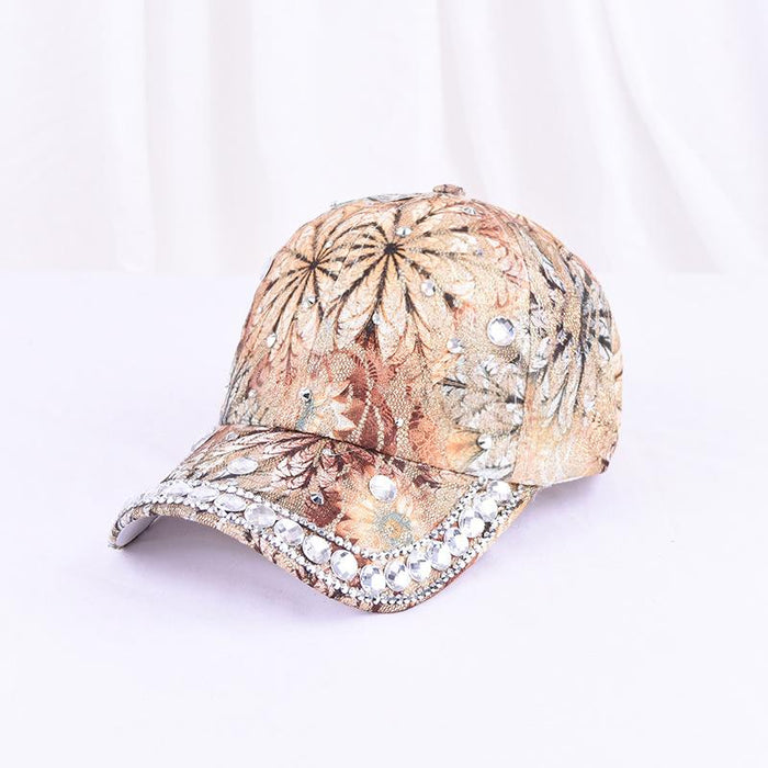 Summer Women's Maple Leaf Lace Handmade Beads Baseball Cap