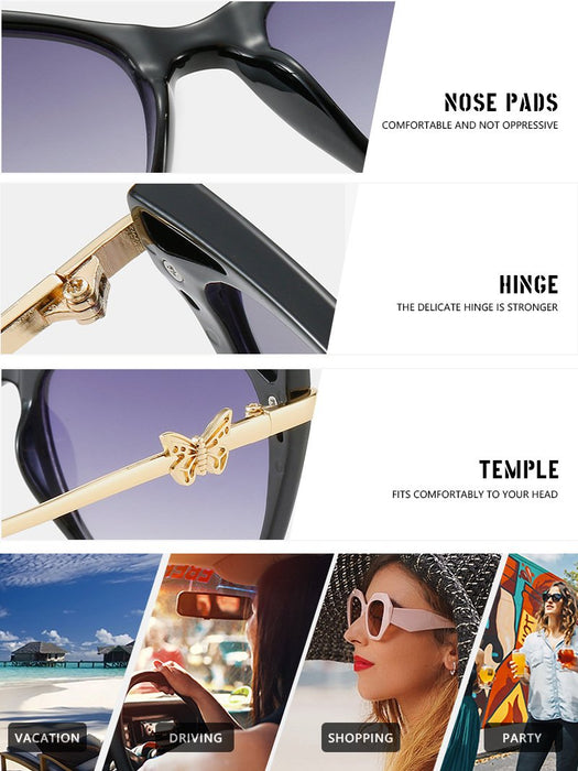 Cat Eye Sunglasses personality butterfly metal sunglasses