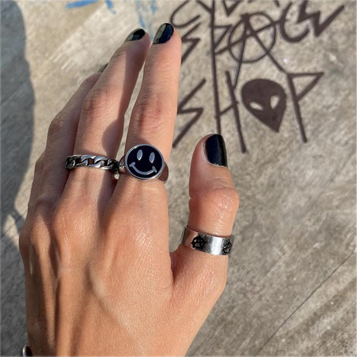 Gothic Punk Heart Grog Skull Rings