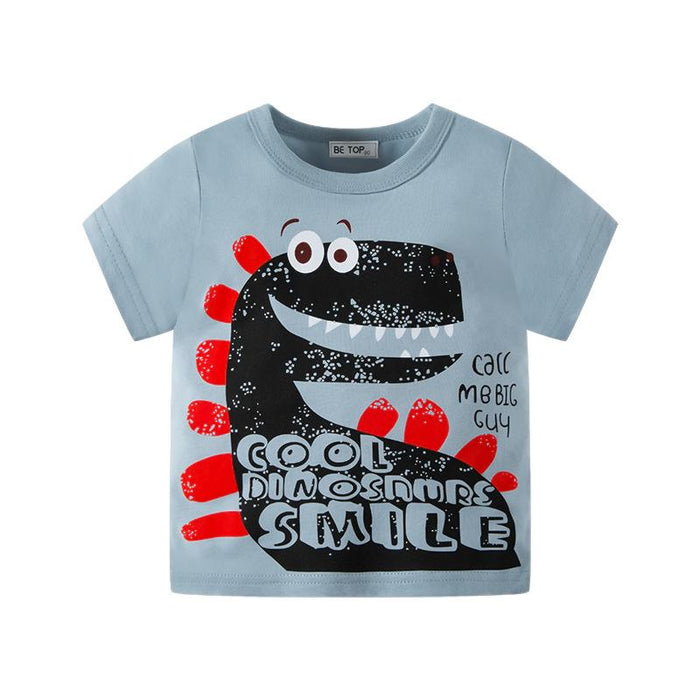 Children's cartoon dinosaur short sleeve T-shirt