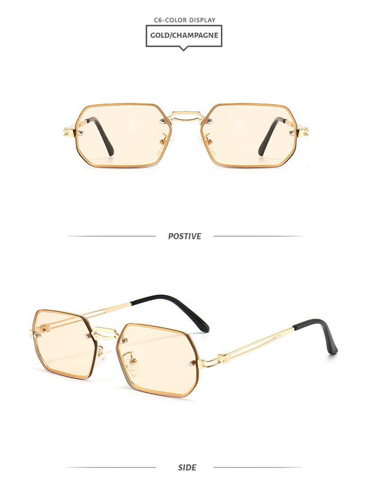 Metal sunglasses personality small frame