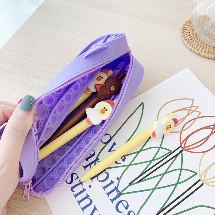 Unzip stationery storage silicone toys