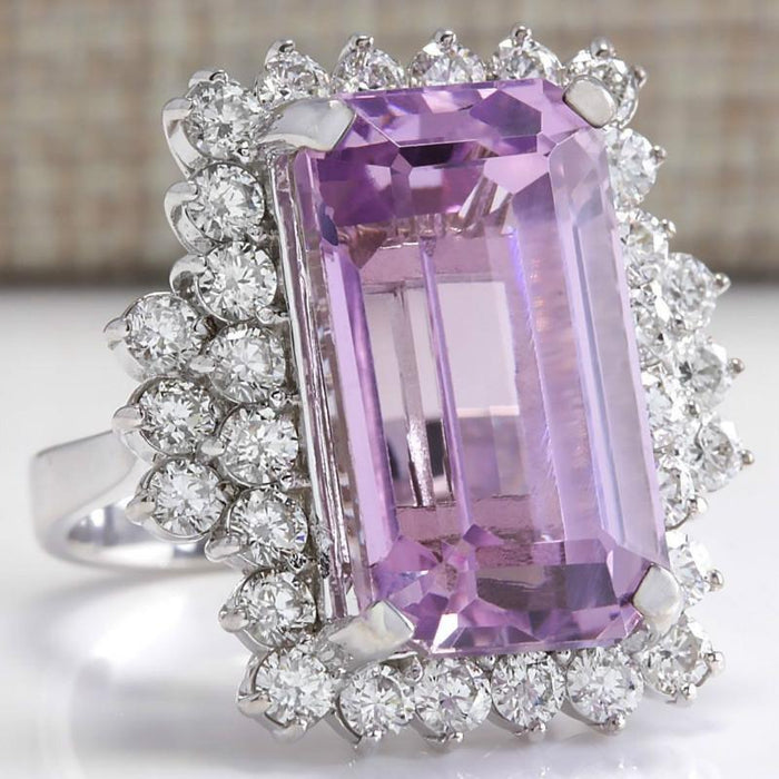 Fashion Luxury Women Pink Big  Zircon Rings