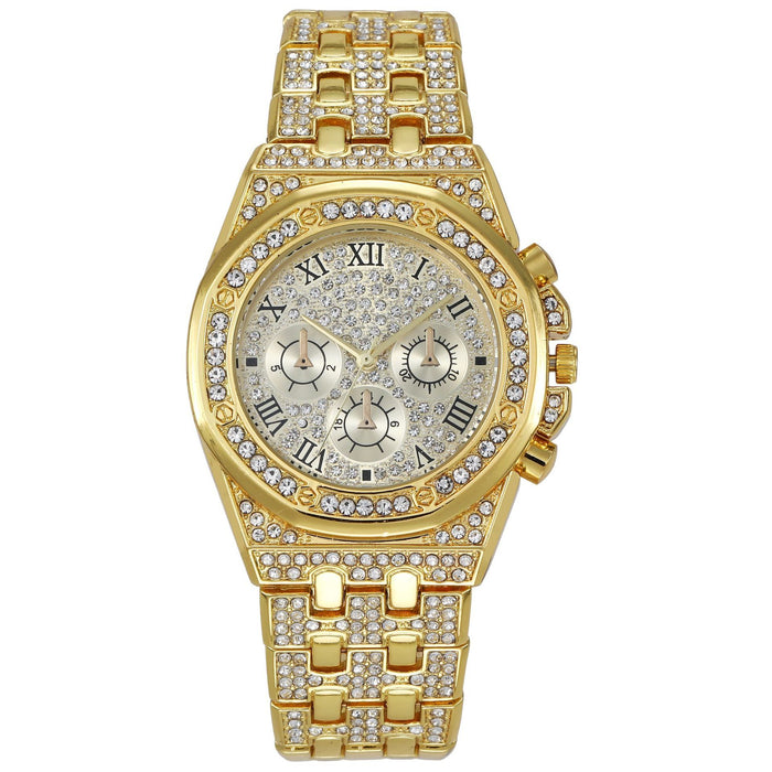 Women Watch Rhinestone Steel Quartz Fashion Wristwatch LLZ13871