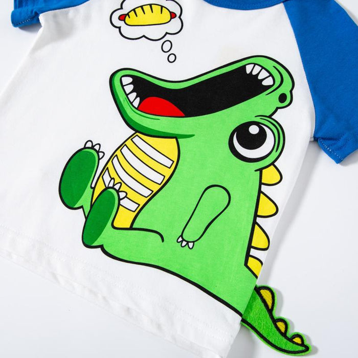 Boys' short sleeved T-shirt sleeved Korean cartoon dinosaur