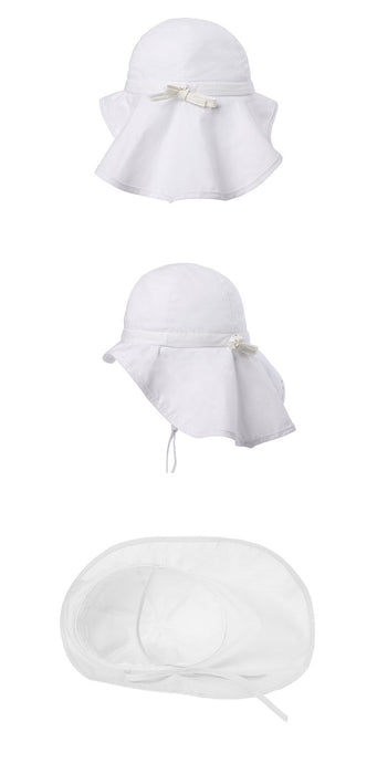 White Ruffled Outdoor Sunscreen Thin Children's Fisherman Hat