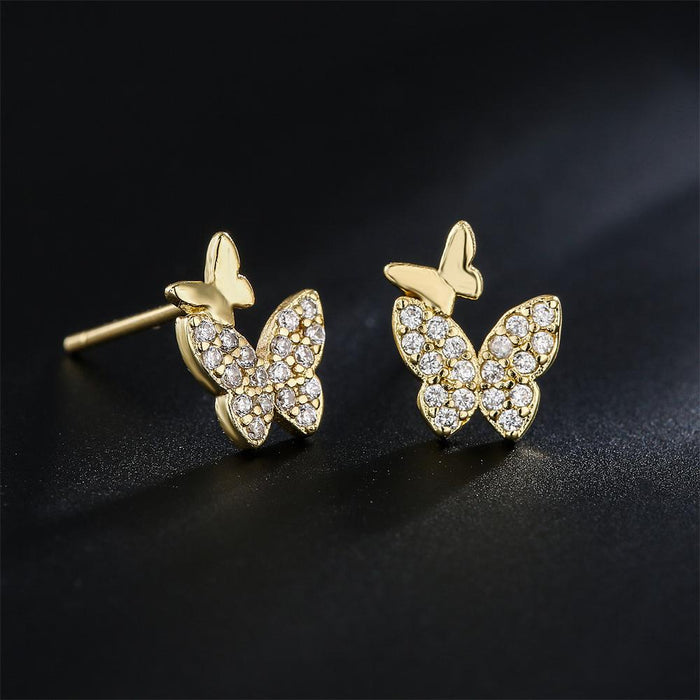 New Fashion Double Butterfly Personalized Earrings and Earrings
