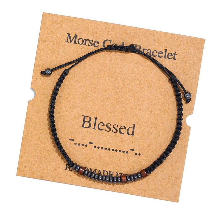 Morse Code Alphanumeric Woven Bracelet