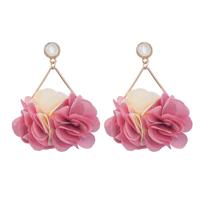 Women's Fashion Multilayer Braided Geometric Floral Earrings