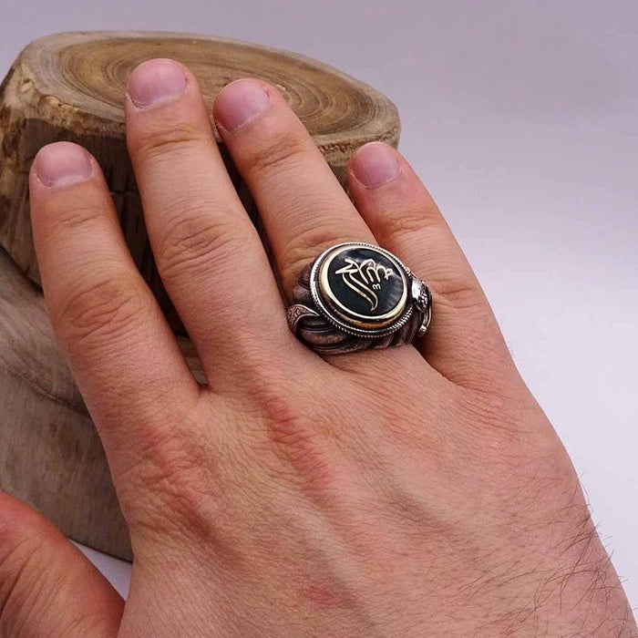 Vintage Two-color Star Moon Men's Ring
