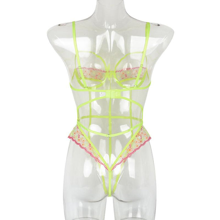 Women Lace Mesh One-piece Babydoll Underwear Sexy Bodysuit