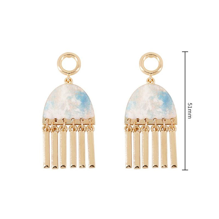 Simple Fashion Tassel Oil Painting Women's Earrings