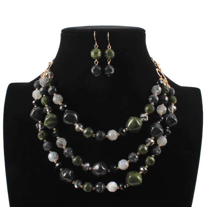 Women's jewelry exaggerated resin multi-layer Necklace accessories