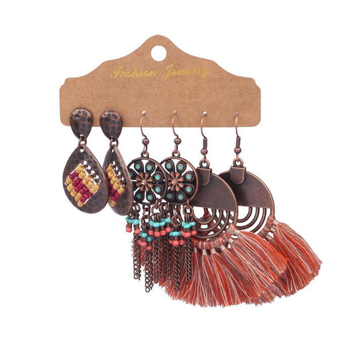 3 pairs/set Earrings Bohemian Style Jewelry X0X36203