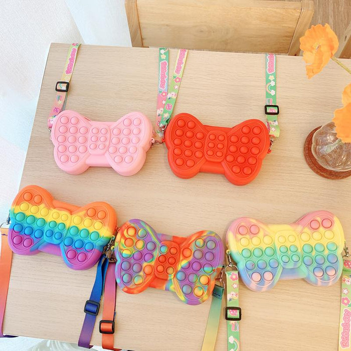 Bow Decompression Color Bag Children's Messenger Bag