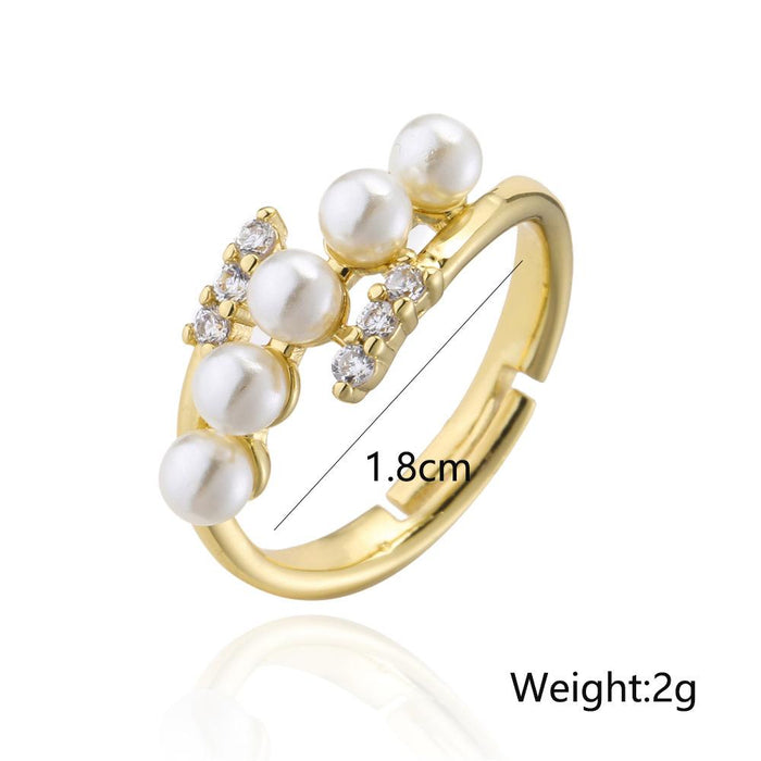 New Fashion Personalized Zircon Gold Color Women's Opening Ring