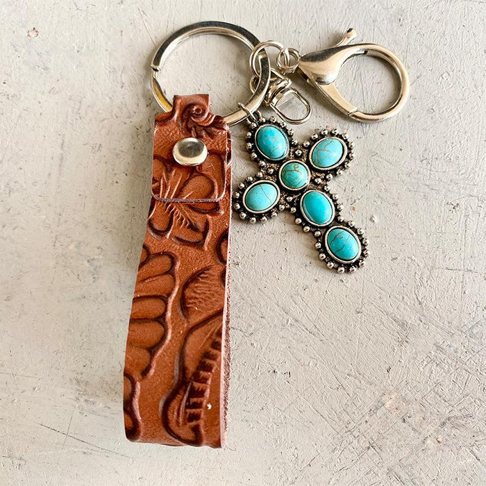 Women's keychains Leather Western Style Pendant Key Chain