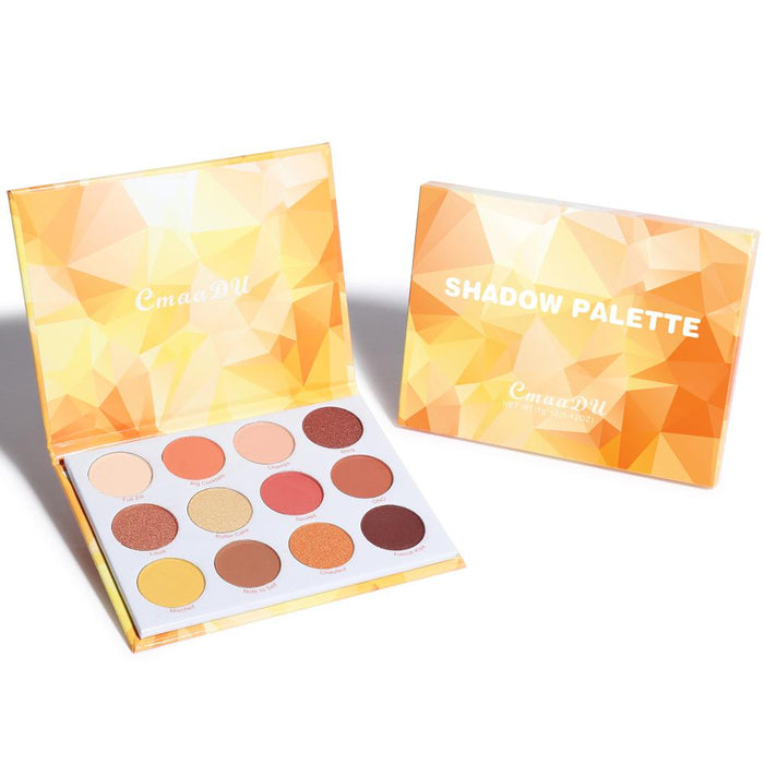 12 colour Eyeshadow disc matte metal flash