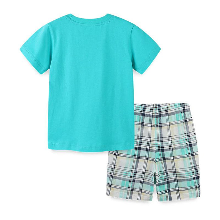 Boys' short sleeved two piece Knitted Cotton Shorts Set