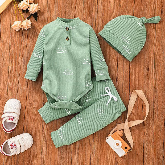 Infant Romper Hats Three Piece Set