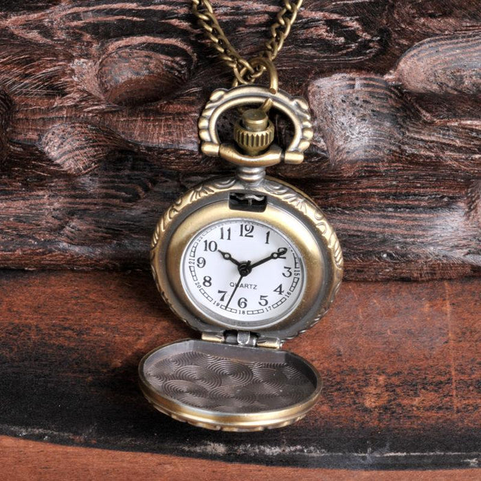 Small Bronze Solid Butterfly Pocket Watch Ll3717