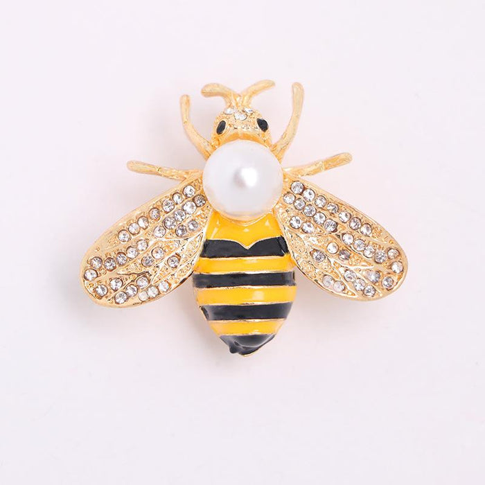 New Little Bee Brooch Rhinestone Bee Lady Pin