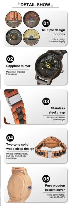 New Leisure Personality Trend Black Technology Concept Wooden Watch
