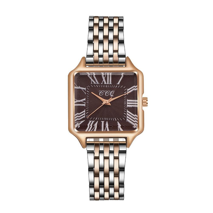 Fashionable and Versatile Square Roman Digital Quartz Watch Llz20793