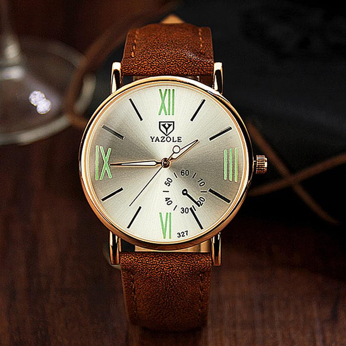Yazole Watch Fashion Leisure Watches Business Men Luminous Roman Designer Watch