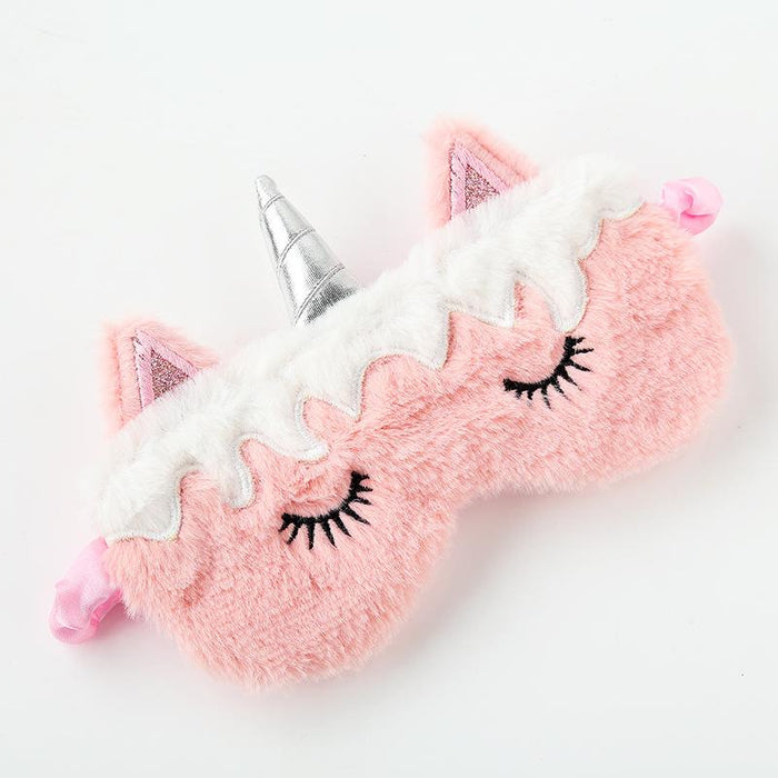 Cartoon Pink Gradient Colorful Unicorn Blindfold Eye Mask
