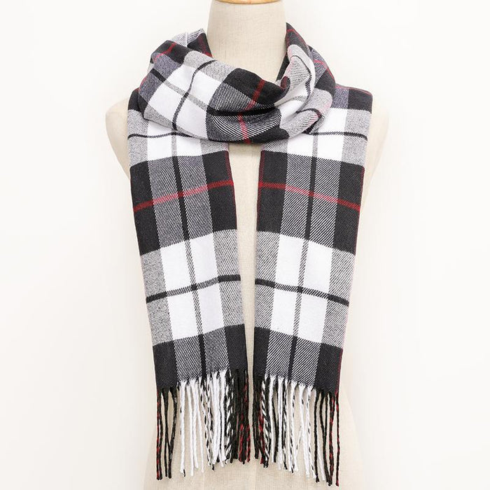 Winter Tassel Lattice Warm Scarves