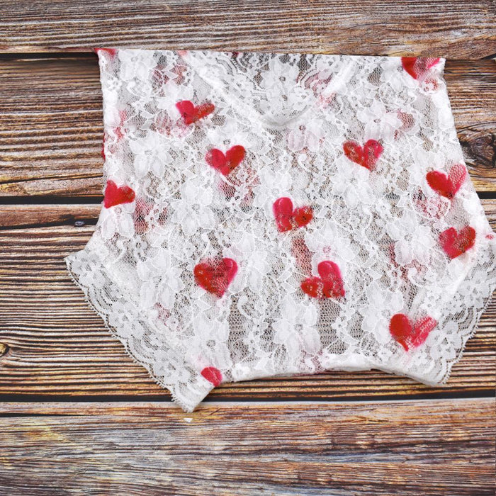 Lace Patting Flower Print Backless Triangle Lace Dress