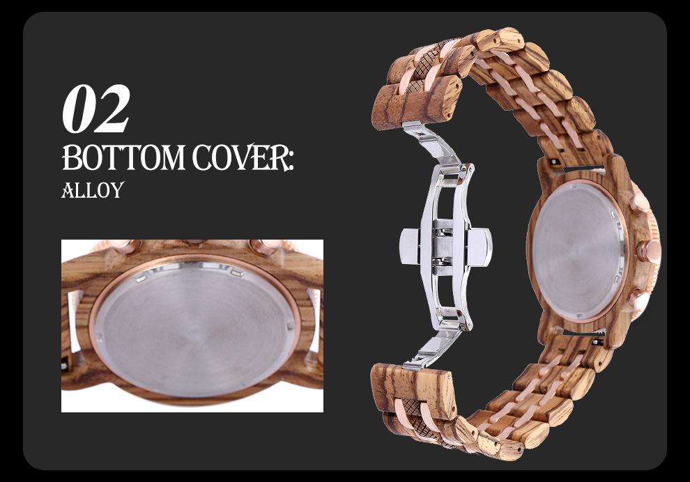 2022 New Men's Fashion Alloy Room Wooden Quartz Watch