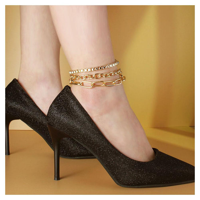 Layered Fashion Women's High Heels Sexy Anklet