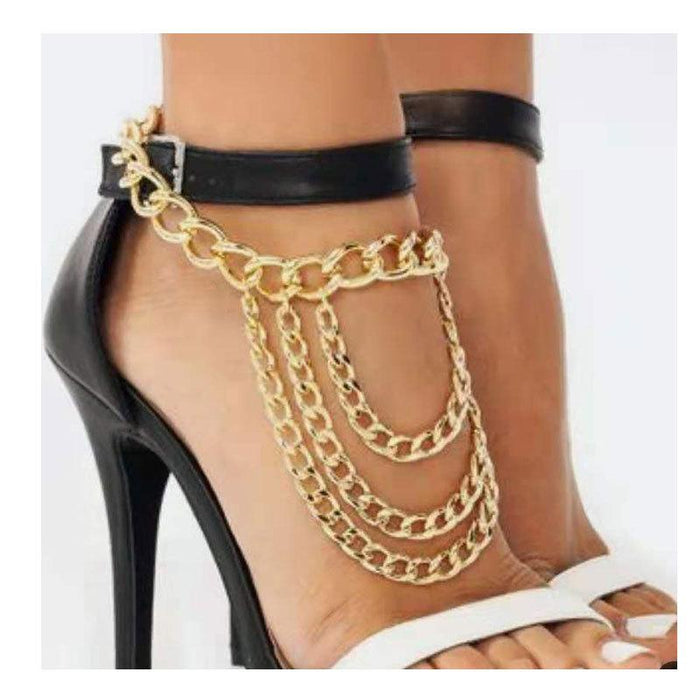 Multi Layer Tassel Foot Chain Simple Gold Chain Foot Ornament