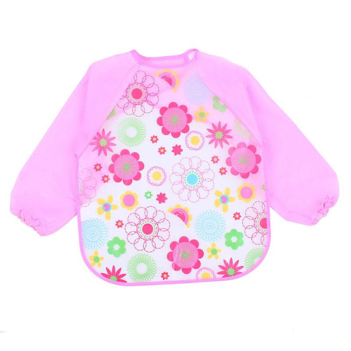 Cute Bibs Waterproof Long Sleeve Apron Children Feeding Smock