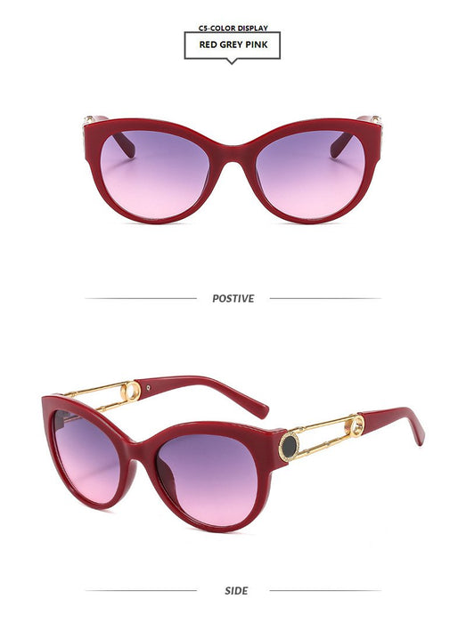 Cat's eye metal sunglasses