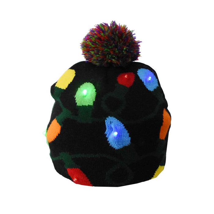 LED Christmas Beanie Christmas Light Up Knitted Hat