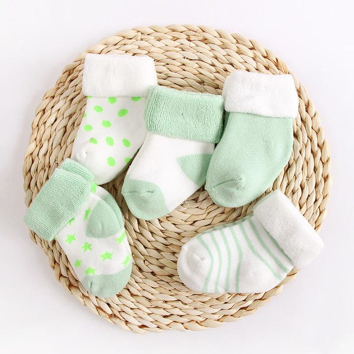 5pairs/lot NewBorn Baby Socks Thicken Cartoon Socks