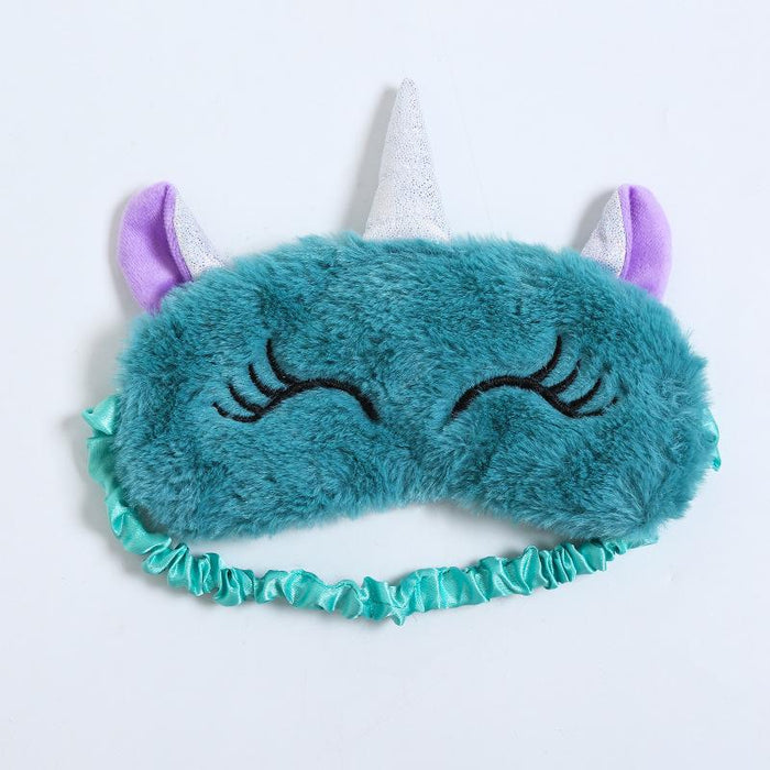 Cartoon Cute Plush Shading Unicorn Blindfold Eye Mask