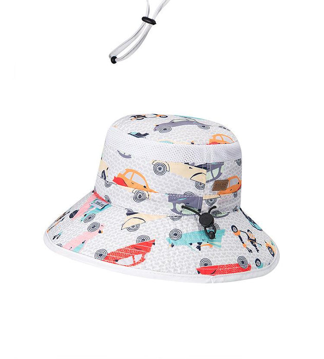 Summer Cartoon Car Children's Sunscreen Fisherman Hat