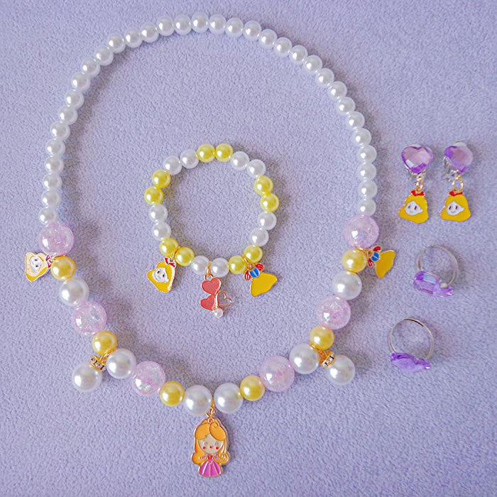 Children's Jewelry Princess Sweater Chain Necklace Bracelet Set