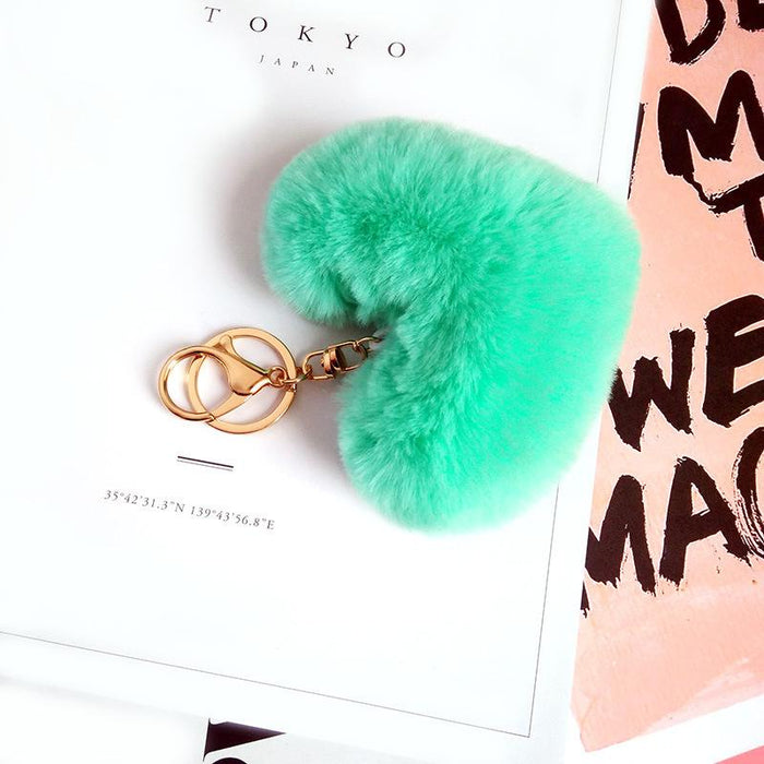 Love Wool Ball Metal Key Chain Car Pendant Women's Bag Pendant