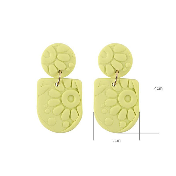 New Sunflower Exaggerated Clay Soft Pottery Earrings