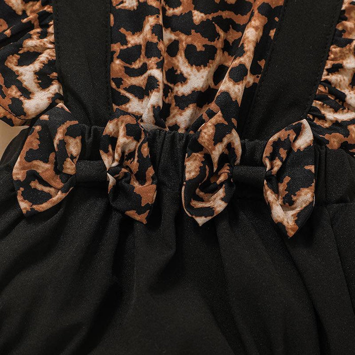 Baby Girls Cute Leopard Jumpsuit Set