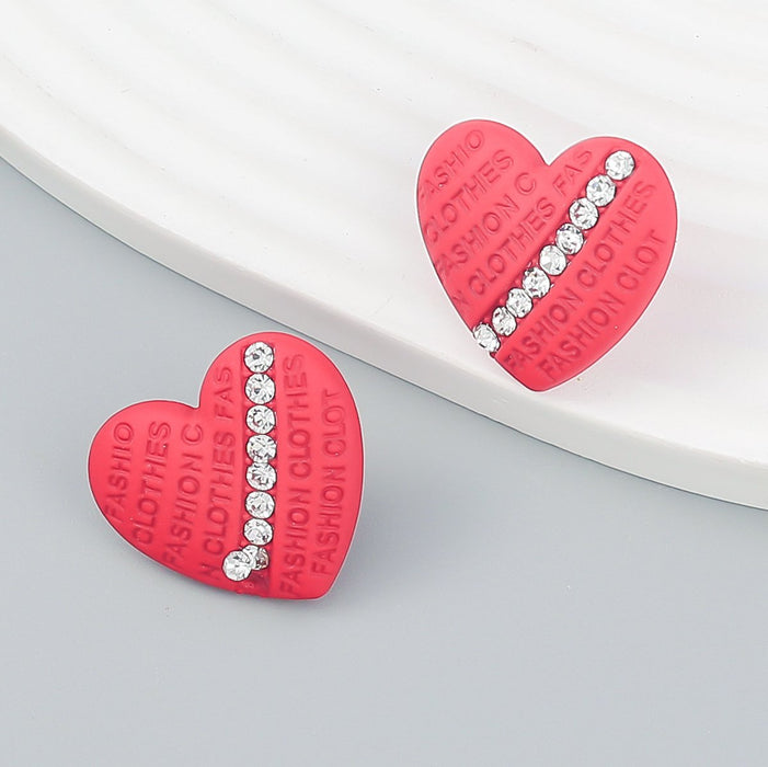 Fashion Design Love Shaped English Letter Earrings Female