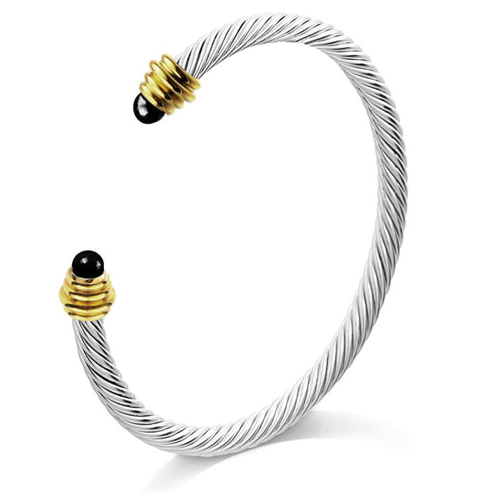 Titanium Steel Cable Bracelet Elastic Twist C Shape Bracelet Bangle