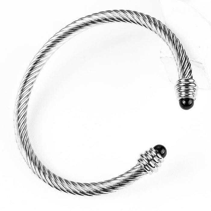 Titanium Steel Cable Bracelet Elastic Twist C Shape Bracelet Bangle
